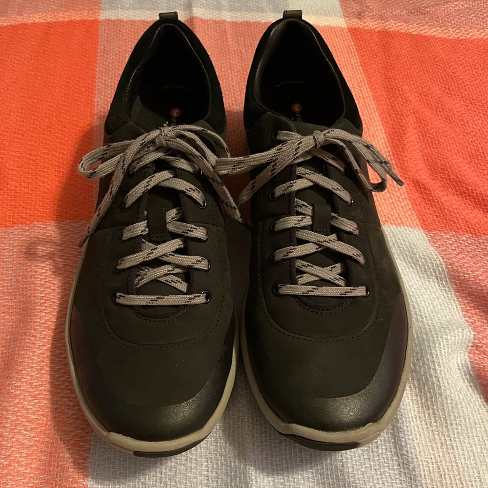 New-Clark’s waterproof walking shoe.